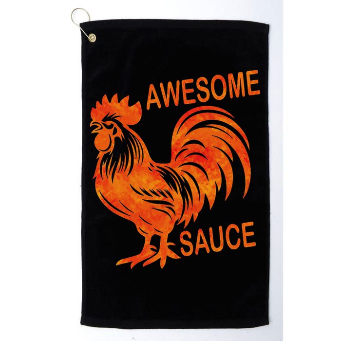 Awesome Sauce With Picture Of Rooster Golf Towel
