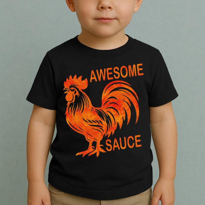 Awesome Sauce With Picture Of Rooster Toddler T-Shirt