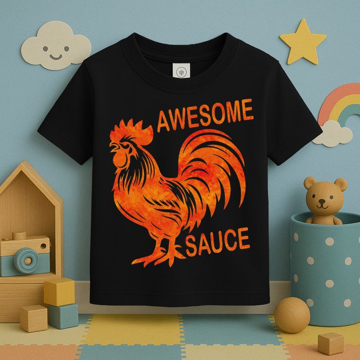 Awesome Sauce With Picture Of Rooster Toddler T-Shirt