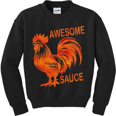 Awesome Sauce With Picture Of Rooster Kids Sweatshirt
