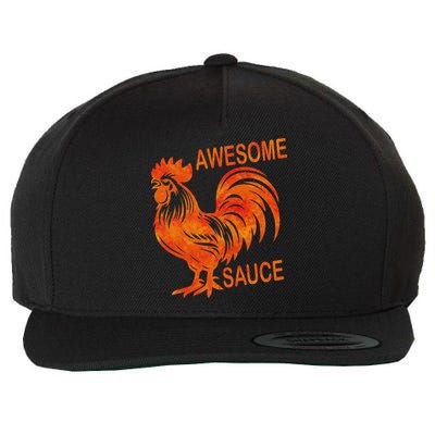 Awesome Sauce With Picture Of Rooster Wool Snapback Cap