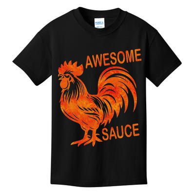 Awesome Sauce With Picture Of Rooster Kids T-Shirt