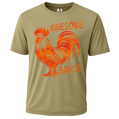 Awesome Sauce With Picture Of Rooster Performance Shirt