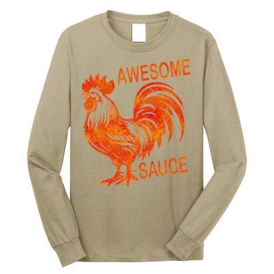 Awesome Sauce With Picture Of Rooster Long Sleeve Shirt