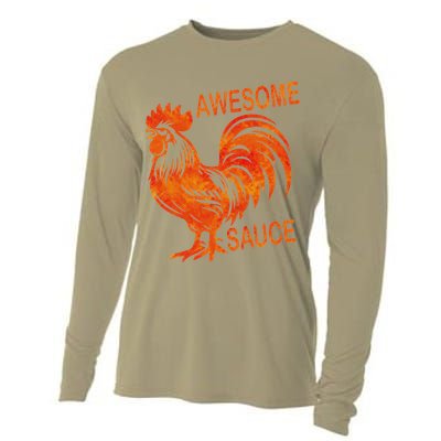 Awesome Sauce With Picture Of Rooster Cooling Performance Long Sleeve Crew