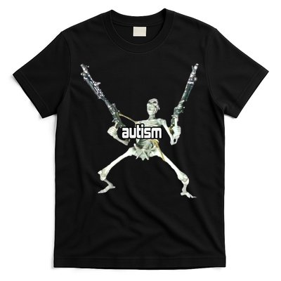 Autism Skeleton With Guns T-Shirt