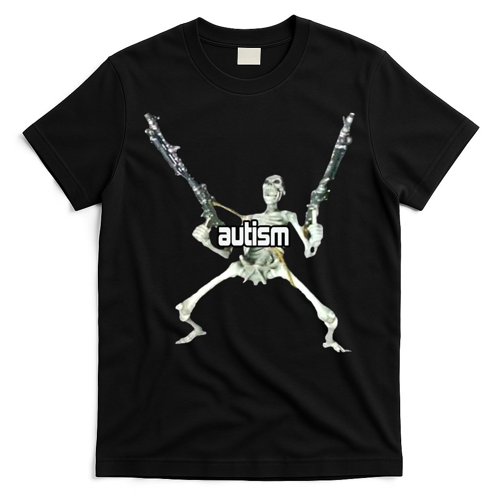 Autism Skeleton With Guns T-Shirt