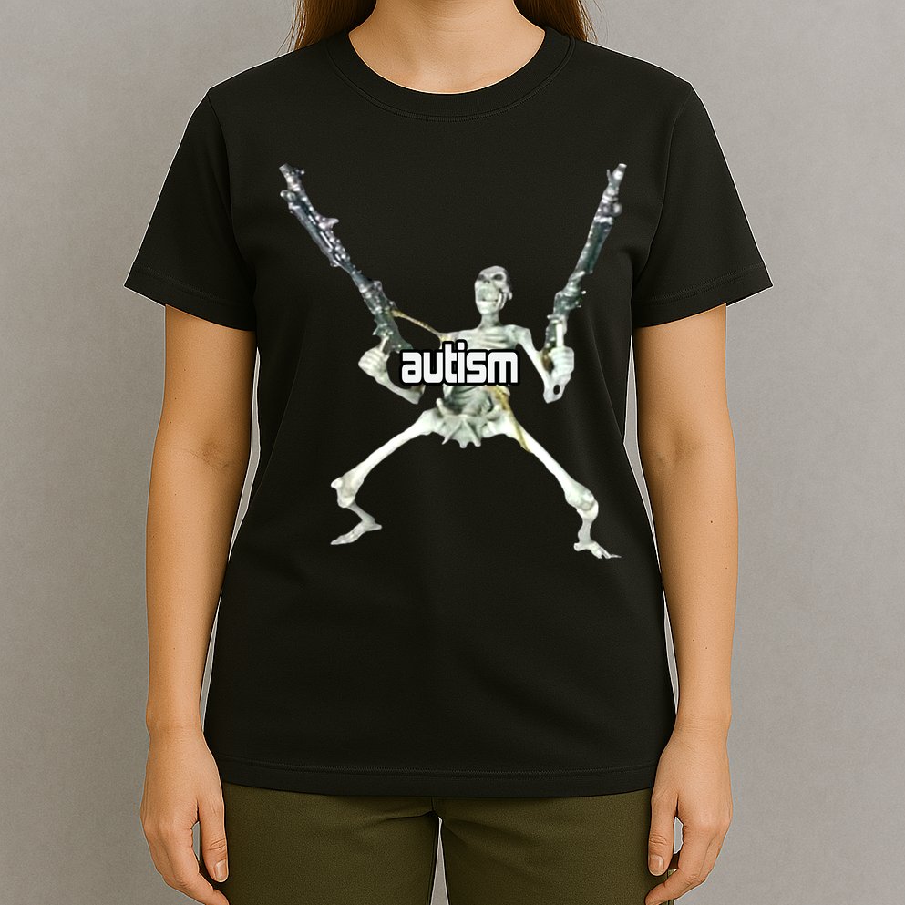 Autism Skeleton With Guns T-Shirt