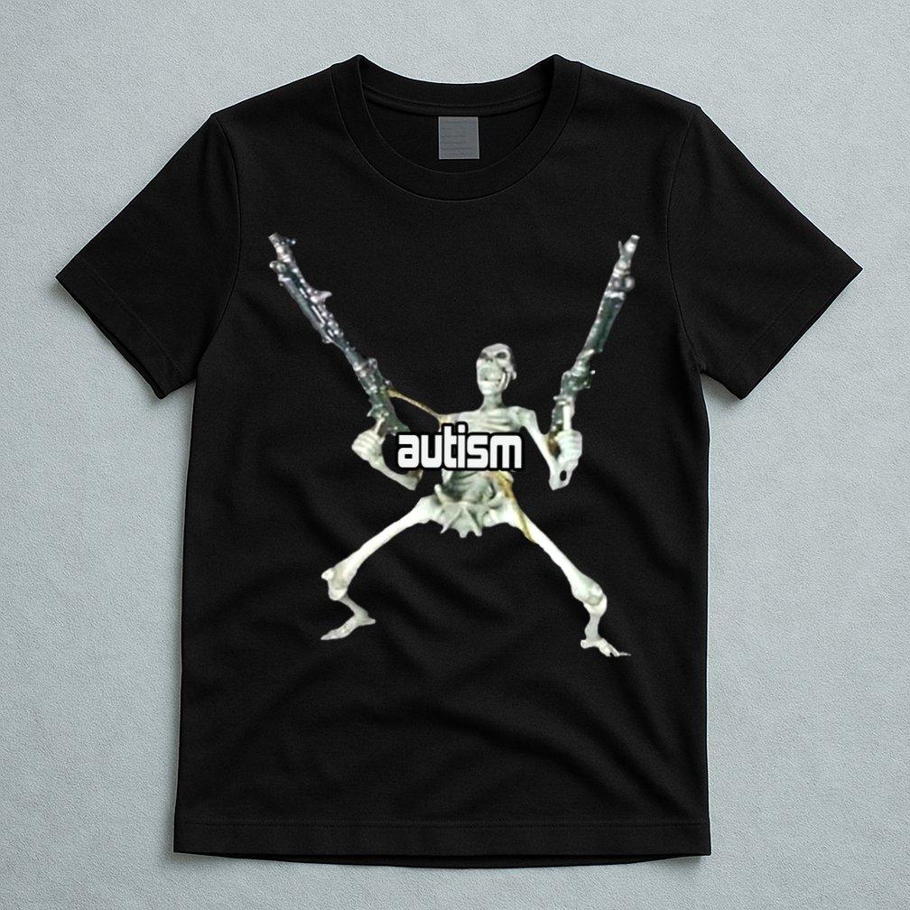 Autism Skeleton With Guns T-Shirt