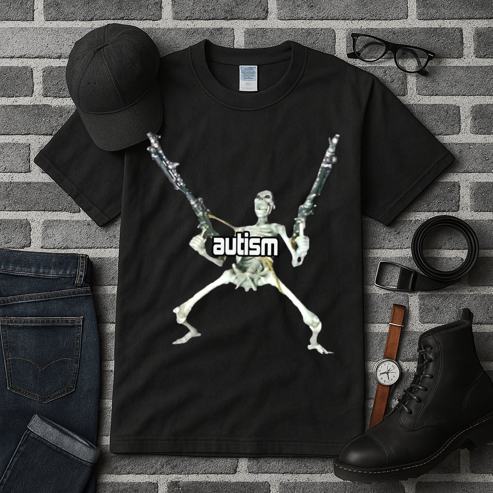 Autism Skeleton With Guns Tall T-Shirt