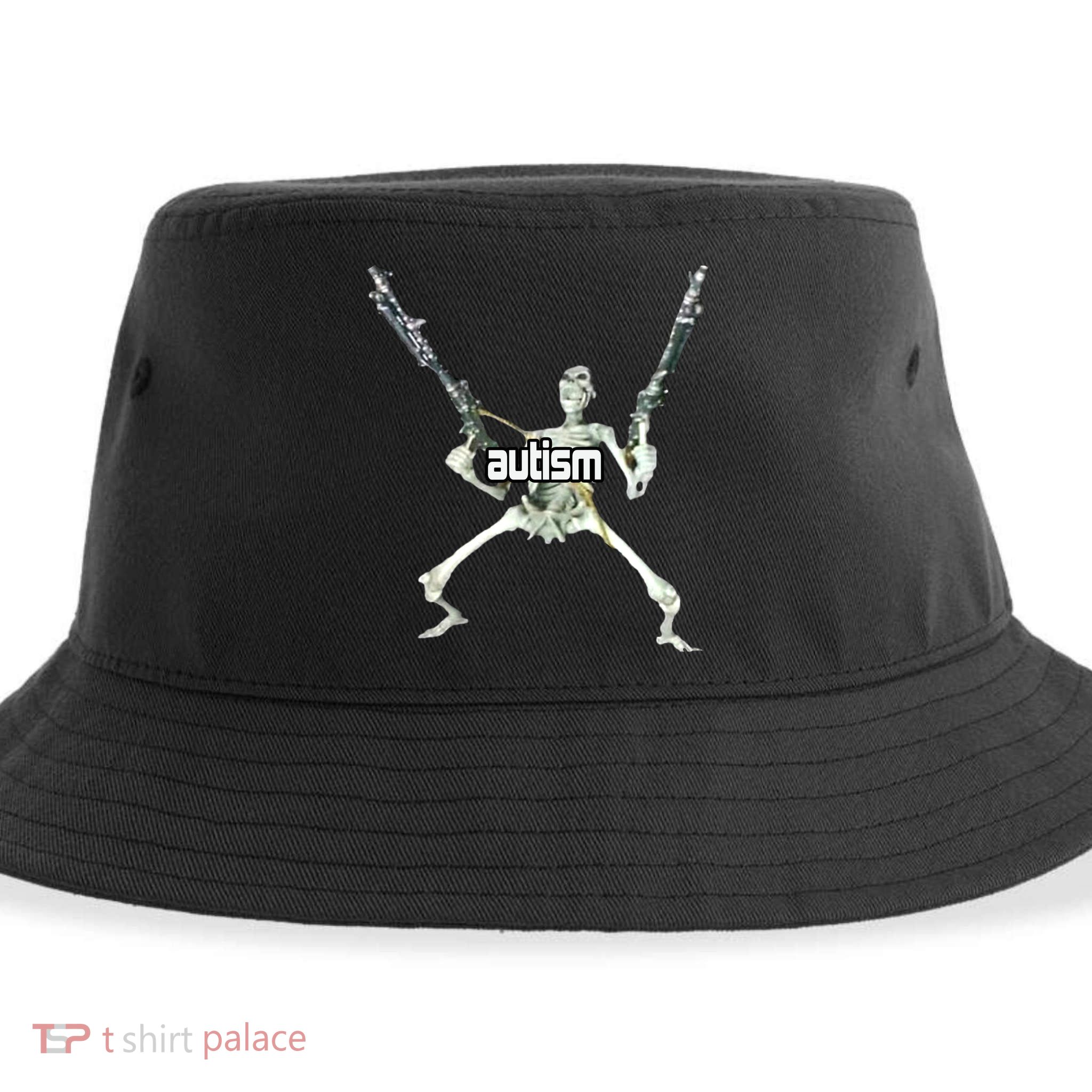 Autism Skeleton With Guns Sustainable Bucket Hat