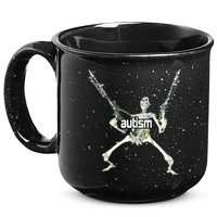 Autism Skeleton With Guns 15oz Campfire Ceramic Mug