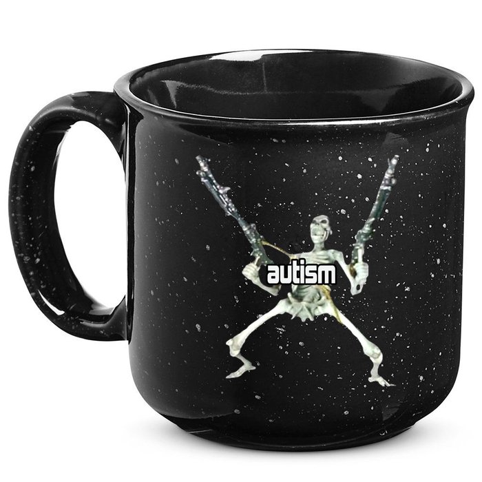 Autism Skeleton With Guns 15oz Campfire Ceramic Mug