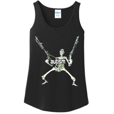 Autism Skeleton With Guns Ladies Essential Tank