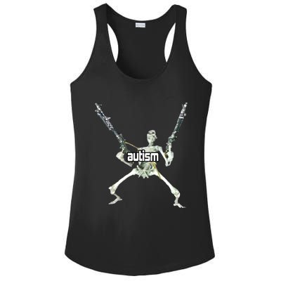 Autism Skeleton With Guns Ladies PosiCharge Competitor Racerback Tank