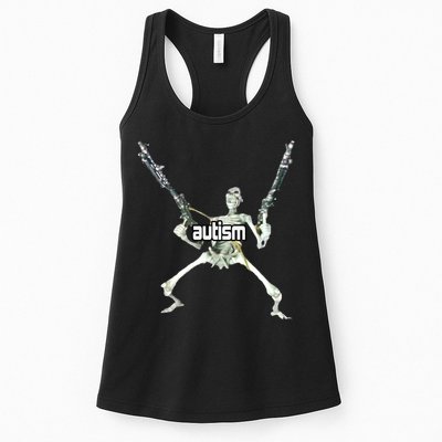 Autism Skeleton With Guns Womens Tank Top