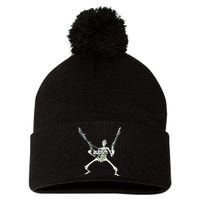 Autism Skeleton With Guns Pom Pom 12in Knit Beanie