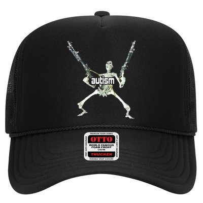 Autism Skeleton With Guns Trucker Hat