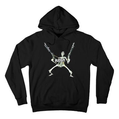 Autism Skeleton With Guns Tall Hoodie