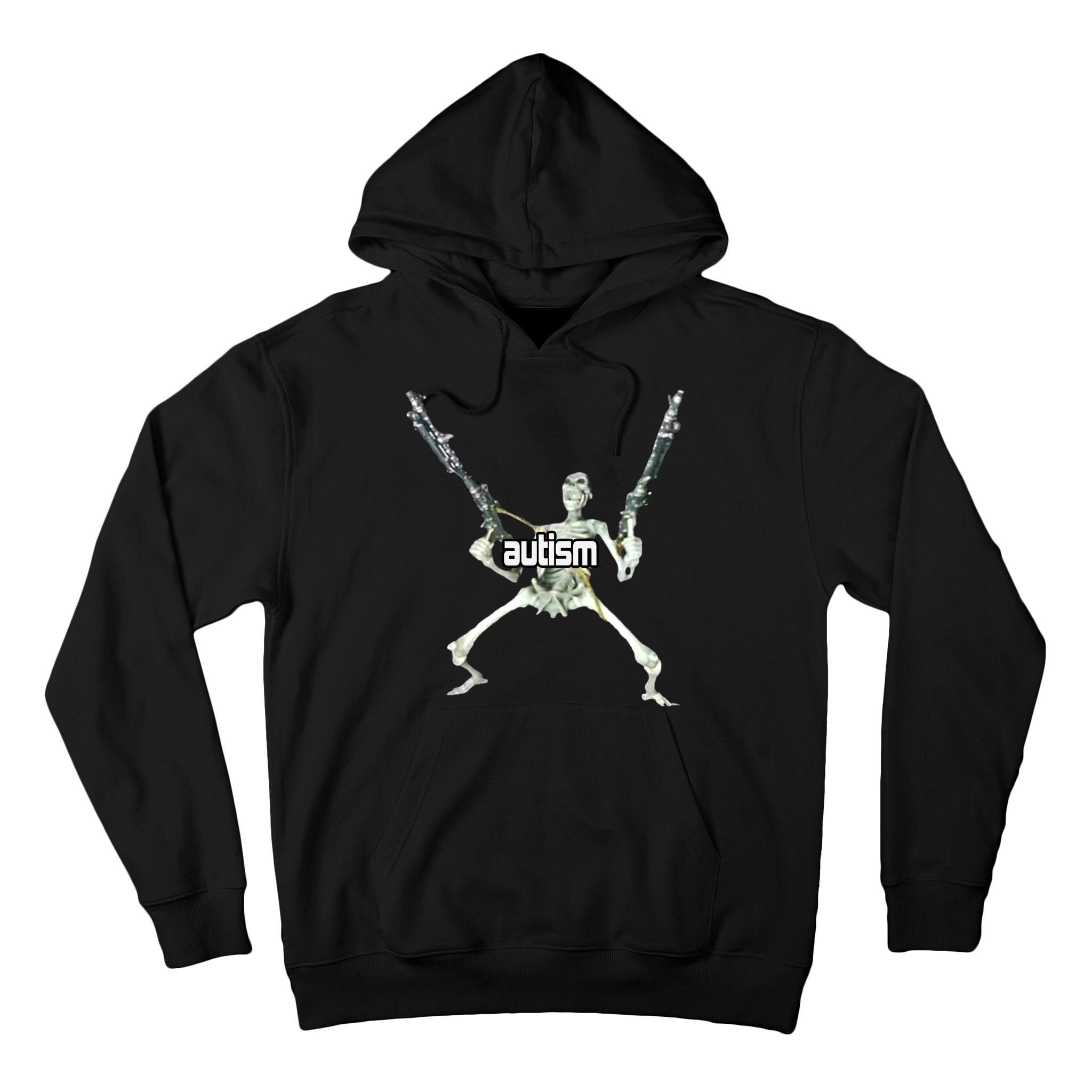 Autism Skeleton With Guns Tall Hoodie