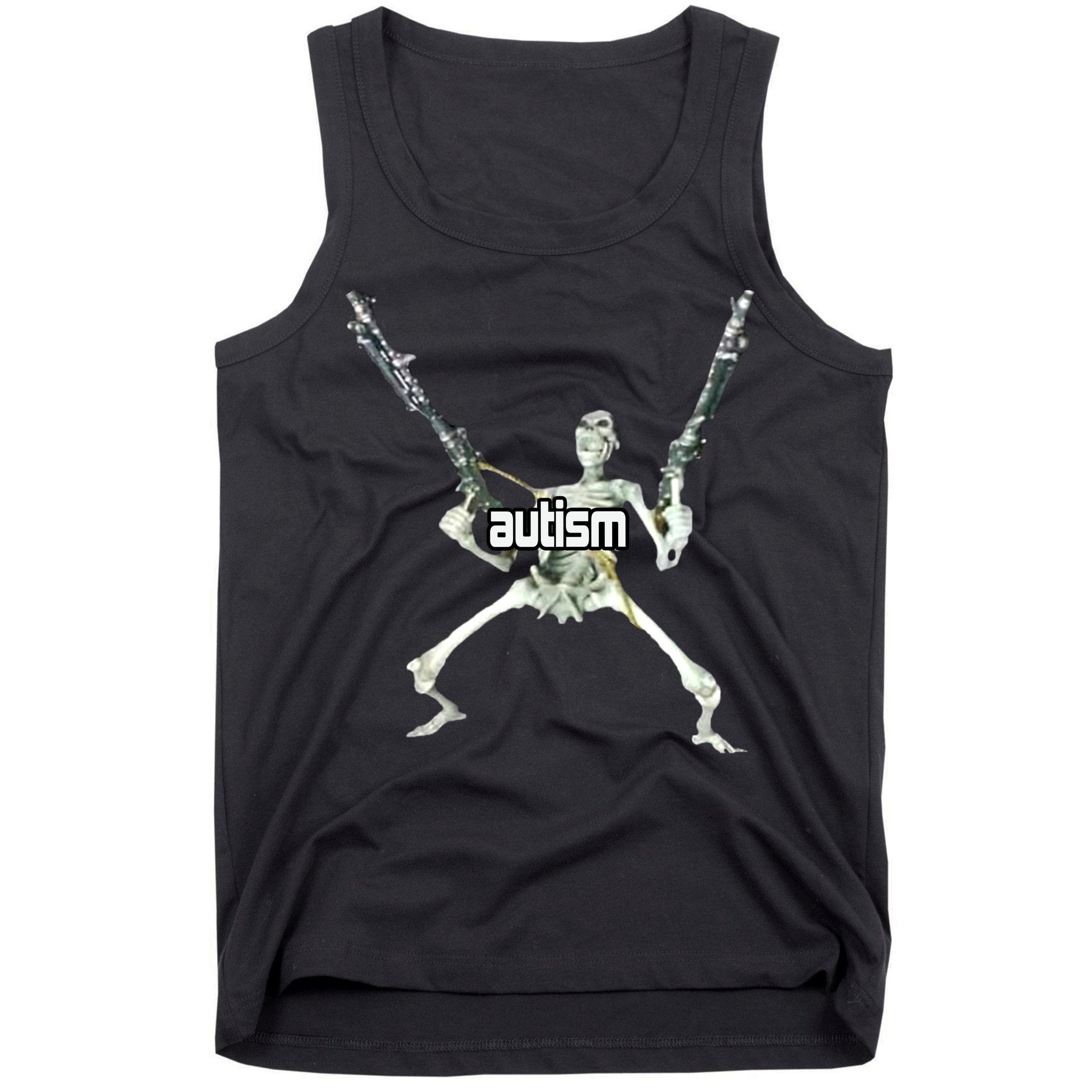 Autism Skeleton With Guns Tank Top