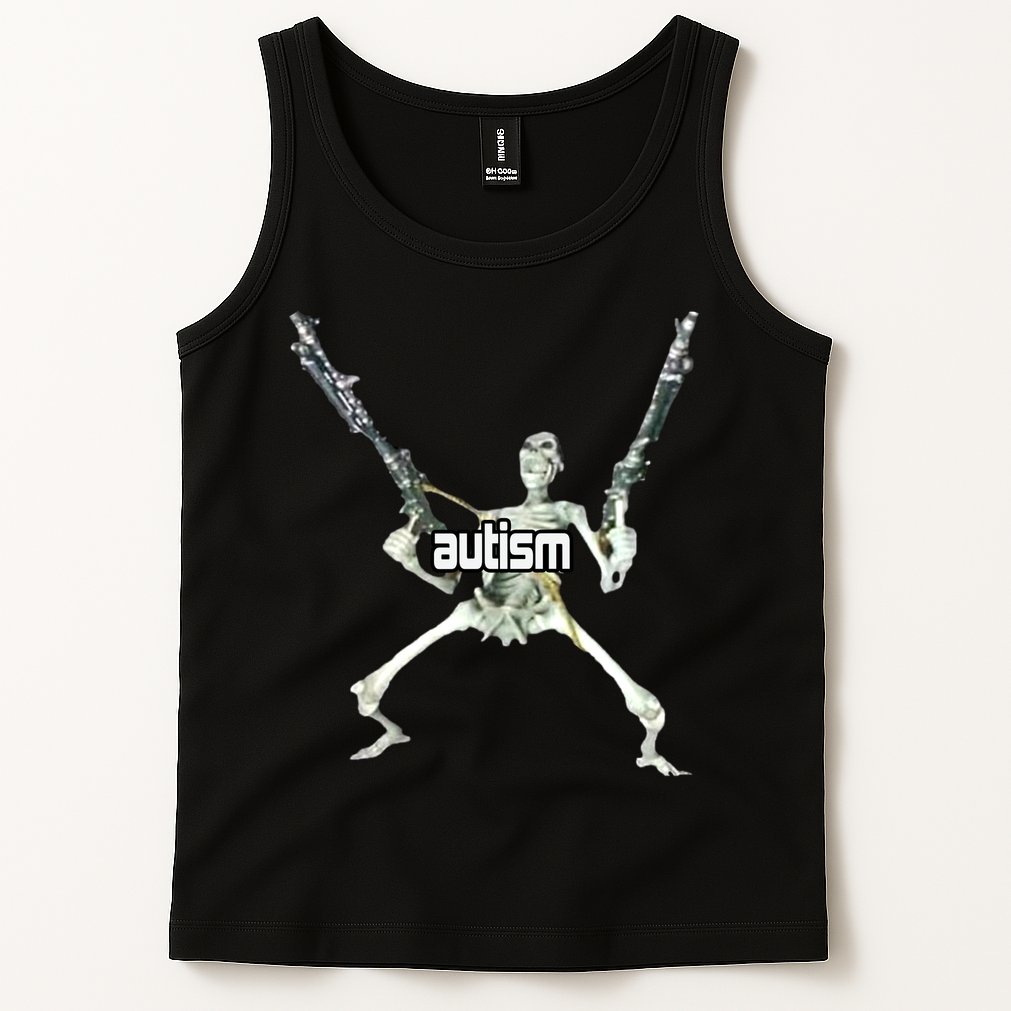Autism Skeleton With Guns Tank Top