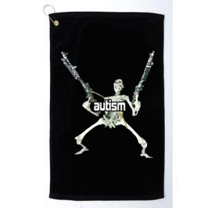 Autism Skeleton With Guns Platinum Collection Golf Towel