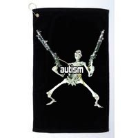 Autism Skeleton With Guns Golf Towel