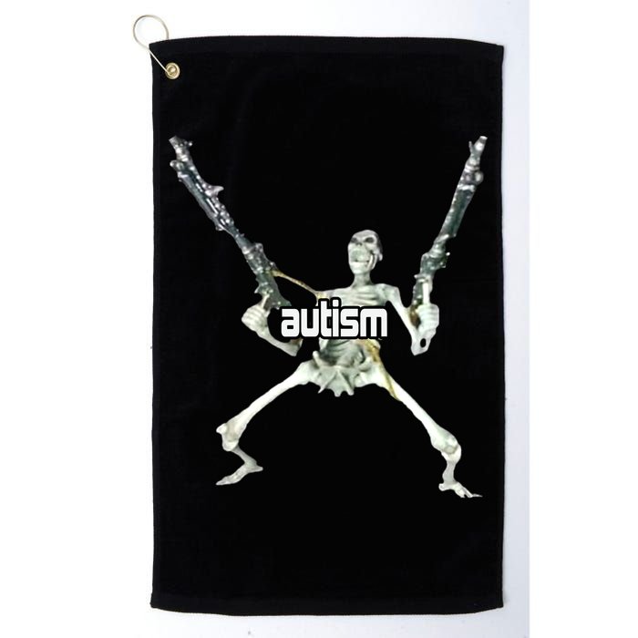 Autism Skeleton With Guns Golf Towel