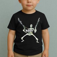 Autism Skeleton With Guns Toddler T-Shirt