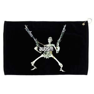 Autism Skeleton With Guns Grommeted Golf Towel