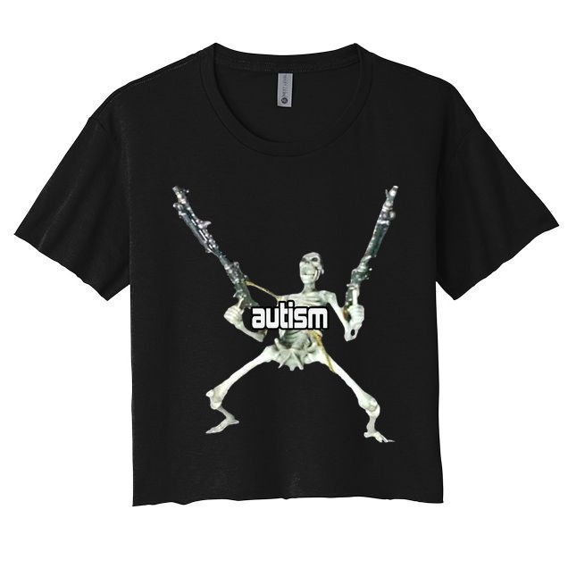 Autism Skeleton With Guns Crop Top