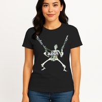 Autism Skeleton With Guns Womens T-Shirt