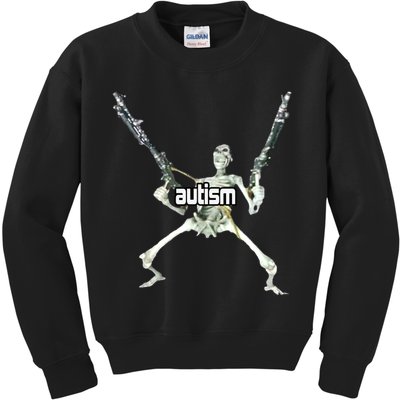 Autism Skeleton With Guns Kids Sweatshirt