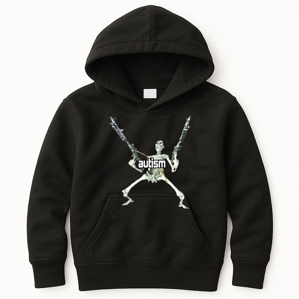 Autism Skeleton With Guns Kids Hoodie