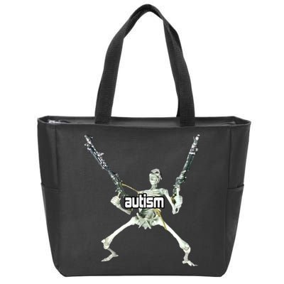 Autism Skeleton With Guns Zip Tote Bag