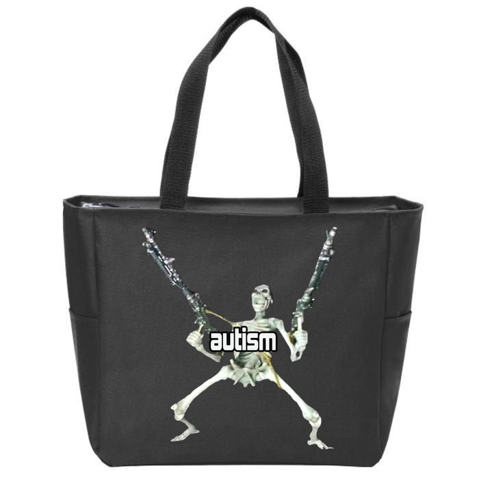 Autism Skeleton With Guns Zip Tote Bag