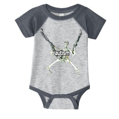 Autism Skeleton With Guns Infant Baby Jersey Bodysuit