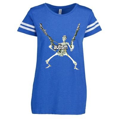 Autism Skeleton With Guns Enza Ladies Jersey Football T-Shirt