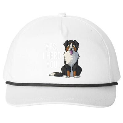 Australian Shepherd Yes I Herd You Aussie Owner Lover Gift Snapback Five-Panel Rope Hat