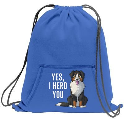 Australian Shepherd Yes I Herd You Aussie Owner Lover Gift Sweatshirt Cinch Pack Bag