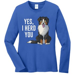 Australian Shepherd Yes I Herd You Aussie Owner Lover Gift Ladies Long Sleeve Shirt