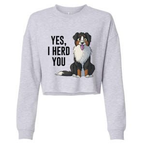 Australian Shepherd Yes I Herd You Aussie Owner Lover Gift Cropped Pullover Crew