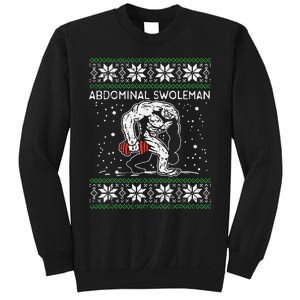 Abdominal Swoleman Yeti Fun Christmas Gym Weightlifter Gift Sweatshirt