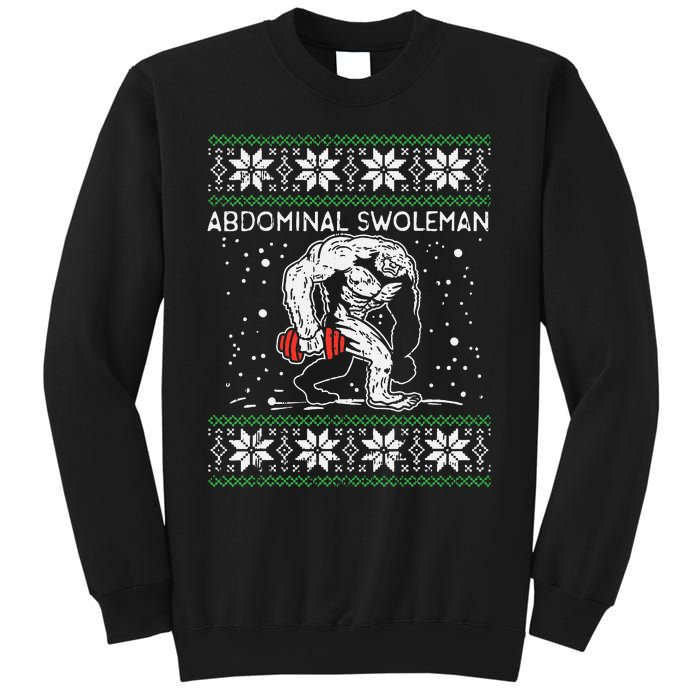 Abdominal Swoleman Yeti Fun Christmas Gym Weightlifter Gift Sweatshirt