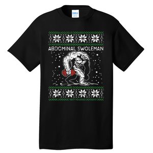 Abdominal Swoleman Yeti Fun Christmas Gym Weightlifter Gift Tall T-Shirt