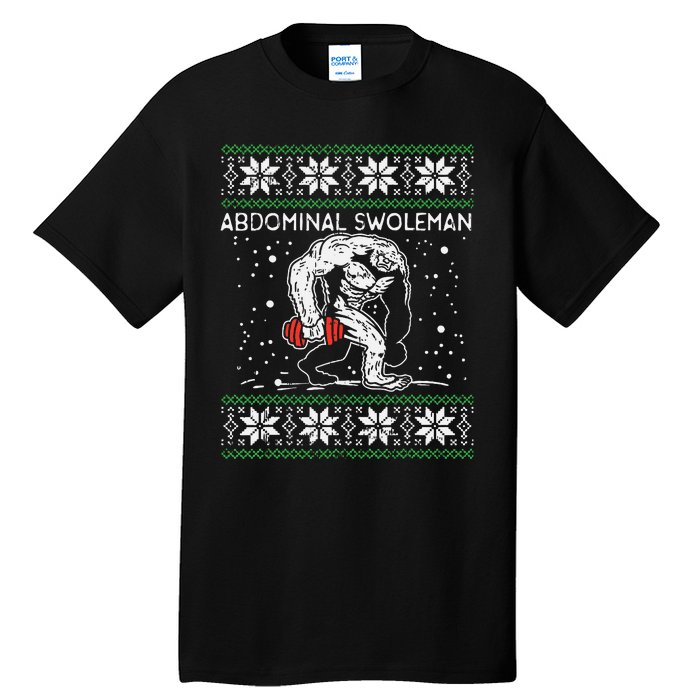 Abdominal Swoleman Yeti Fun Christmas Gym Weightlifter Gift Tall T-Shirt