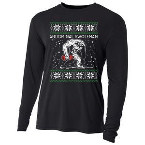 Abdominal Swoleman Yeti Fun Christmas Gym Weightlifter Gift Cooling Performance Long Sleeve Crew