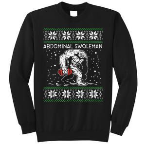 Abdominal Swoleman Yeti Fun Christmas Gym Weightlifter Gift Tall Sweatshirt