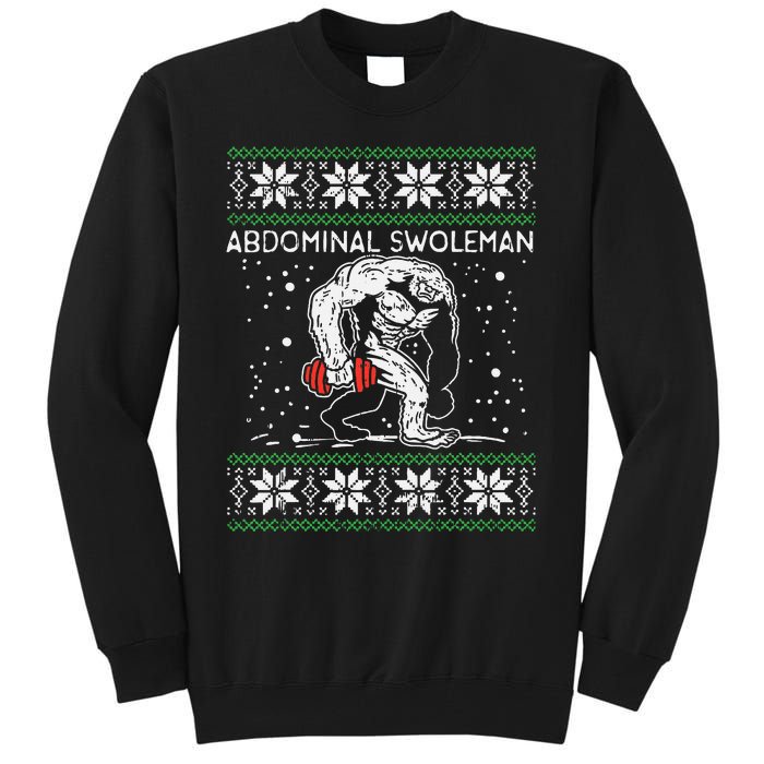 Abdominal Swoleman Yeti Fun Christmas Gym Weightlifter Gift Tall Sweatshirt